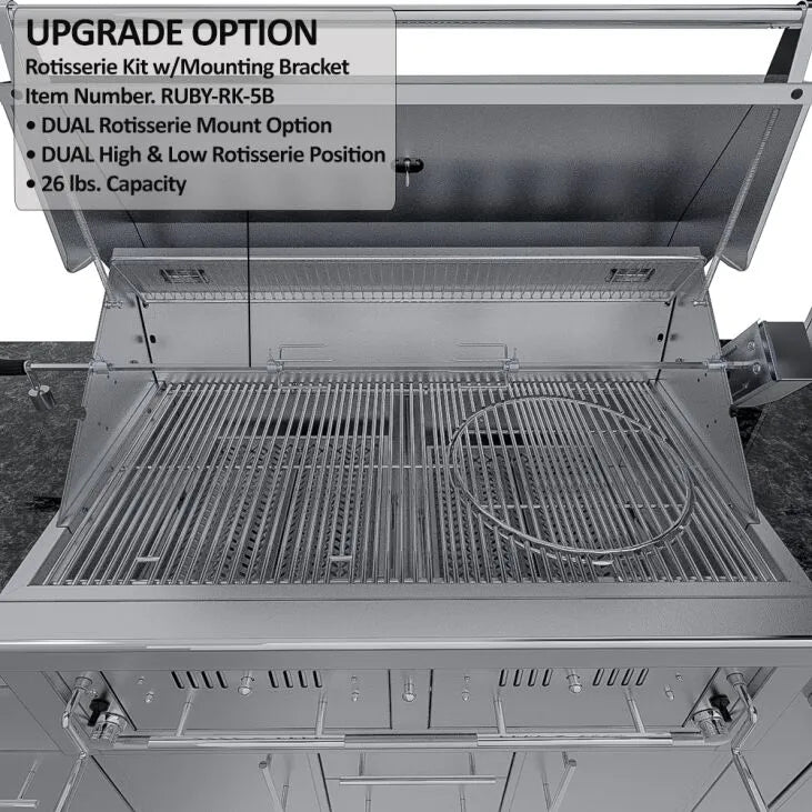 Sunstone THE DALLAS 14 Foot Outdoor Cabinet Island Package with the Largest Gas Hybrid Charcoal Grill