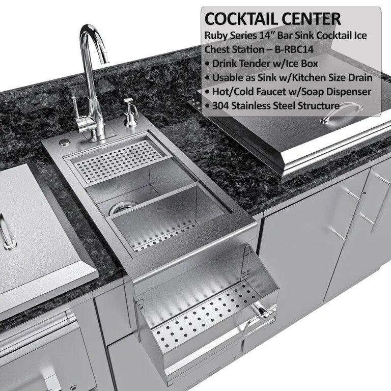 Sunstone Galley Clean & Prep Cabinet Island Package