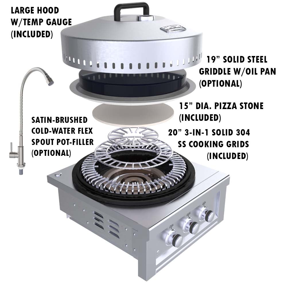 Sunstone 24" Power Burner w/3 Cirque Burners