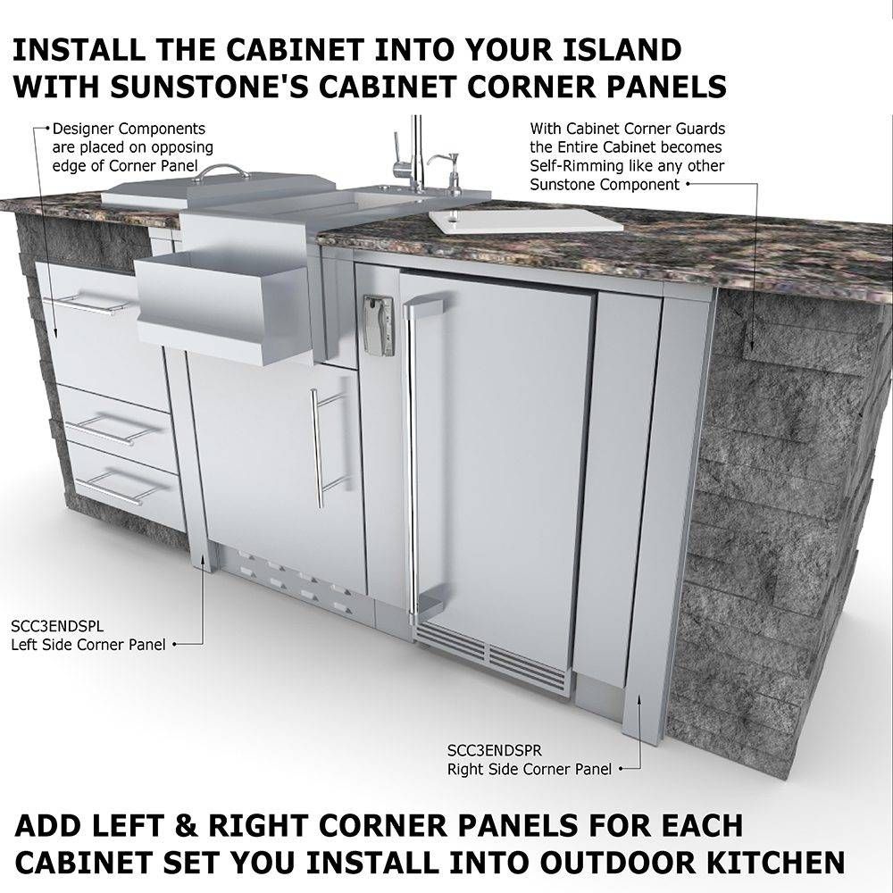 Sunstone 20" Appliance Cabinet for Up To 14-1/2 In. Cut-Out Width Appliance or Bar Station w/Left Swing Door - SAC20CSDL