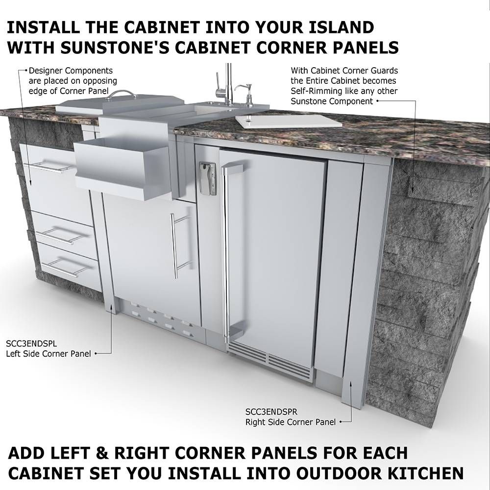 Sunstone 24" Appliance Cabinet for up to 15" wide Fridge - SAC24APC