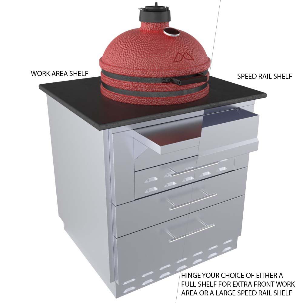 Sunstone 30" Kamado Hybrid Grill Base Cabinet & Sunstone Power Cirque SUN24PCB - SAC30KBDC