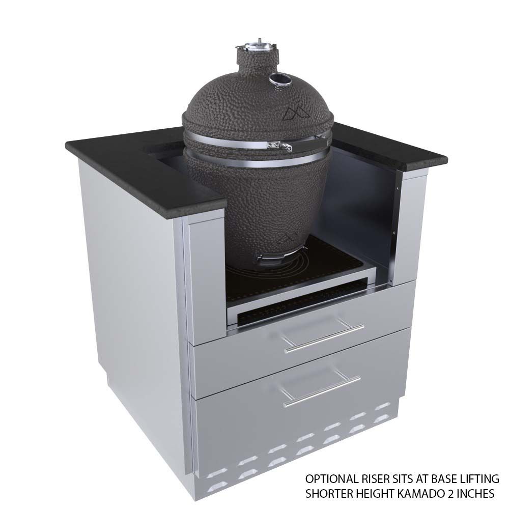 Sunstone 30" Kamado Hybrid Grill Base Cabinet & Sunstone Power Cirque SUN24PCB - SAC30KBDC