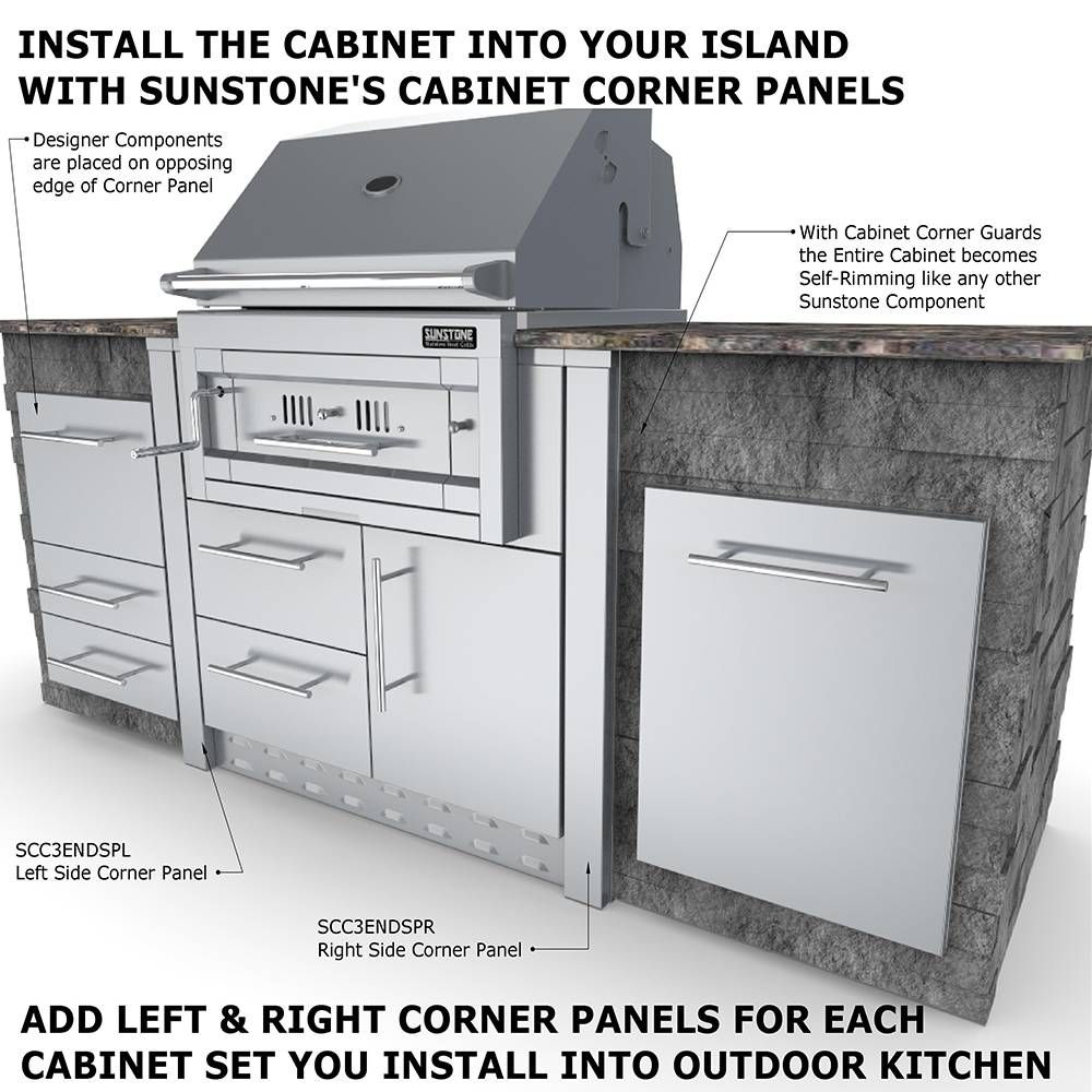 Sunstone 34" Sunstone Hybrid Grill &amp; Bar Center Cabinet - SAC34CGDC