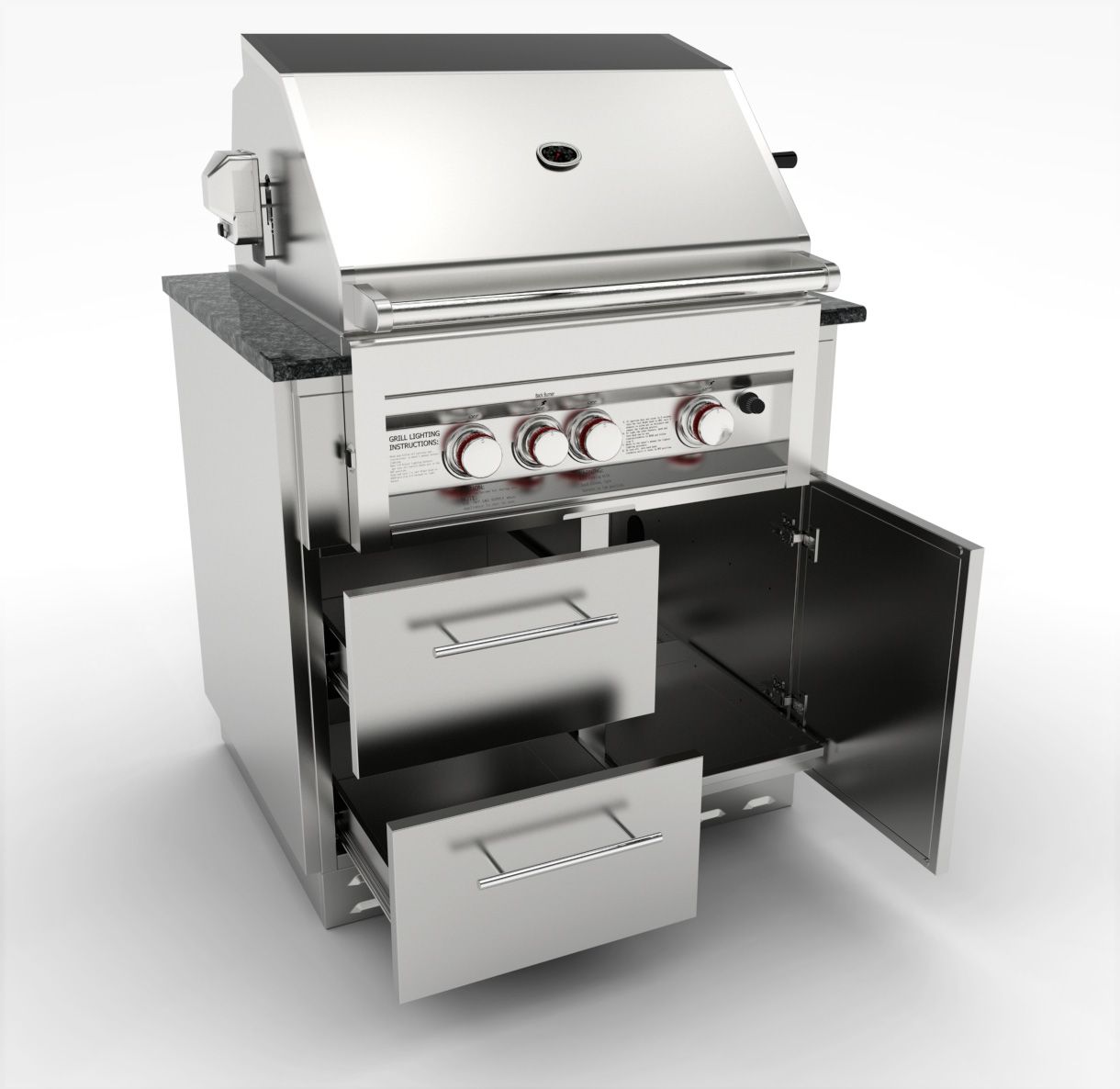 Sunstone 34" Sunstone Gas Grill Base Cabinet - SAC34GLPCD