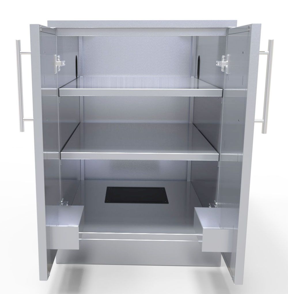 Sunstone 24" Full Height Double Door Base Cabinet w/Two Shelves & Door Pockets - SBC24FDD