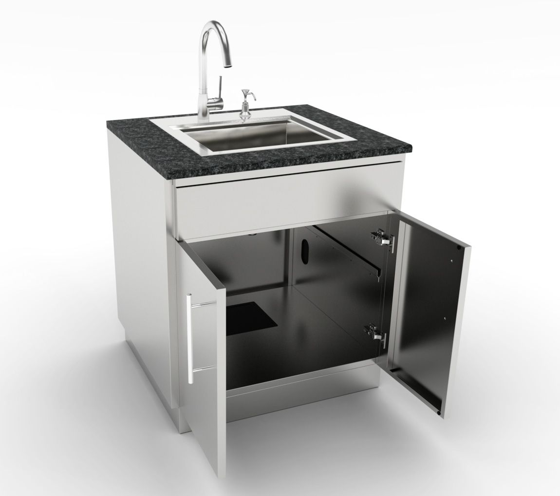 Sunstone 30" Double Door Base Cabinet w/Shelf & Reversible Top Drawer or False Panel - SBC30CDD