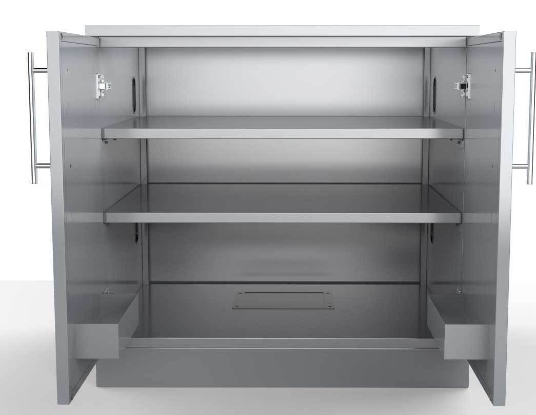 Sunstone 36" Full Height Double Door Base Cabinet w/Two Shelves & Door Pockets - SBC36FDD
