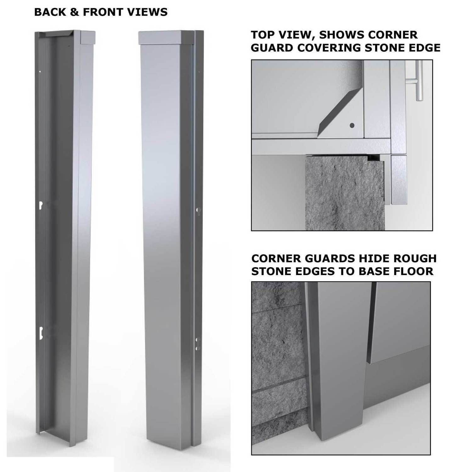 Sunstone 3" End Corner Guard Panel for Right Side of Base Cabinets - SCC3ENDSPR