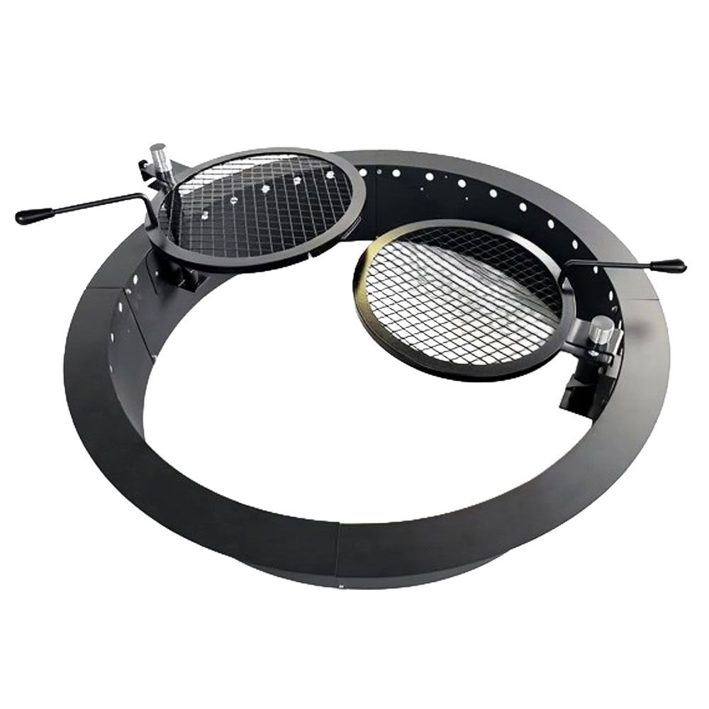 Sunstone StarBBQ™ 36" Smokeless Fire Pit Insert Package with Dual Post-Mount Swivel Grills | STARBBQ-36SFPR-PKG