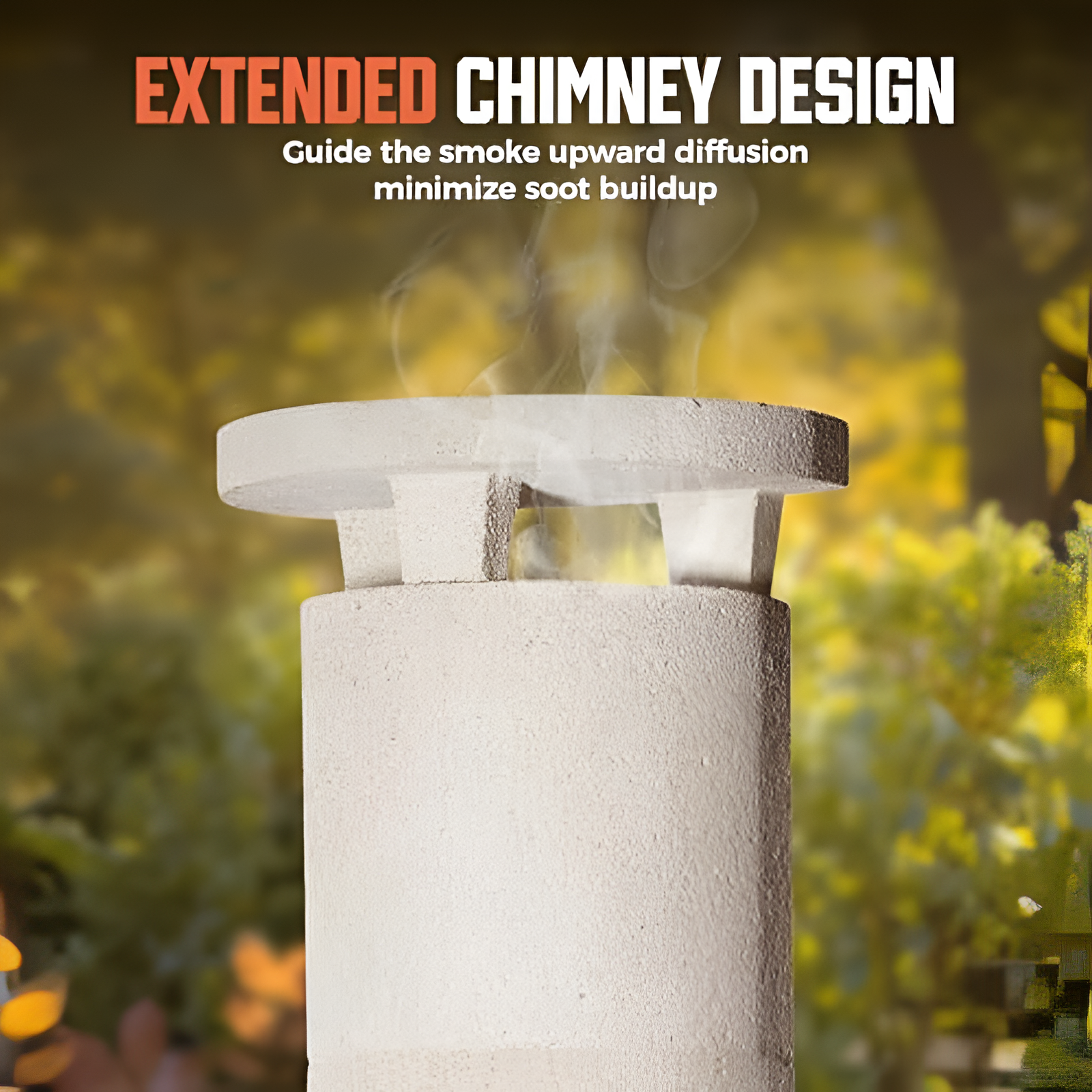 Concrete Outdoor Fireplace with Grill, Wood Burning Fireplace with Wood Storage and Chimney, Include Grill Rack & Charcoal Pan, 81.9”H